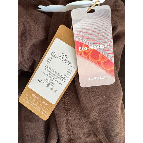 NWT OGL ProWarm Long Sleeve Mockneck Tucks Midi Dress Espresso Brown Size Small - Picture 6 of 7